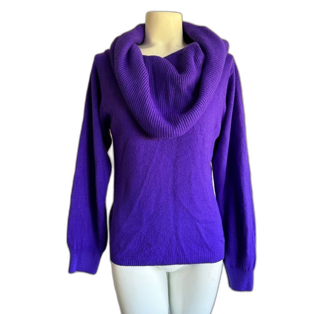 Vintage Designers Originals Royal Purple Cowl Neck Sweater Small S